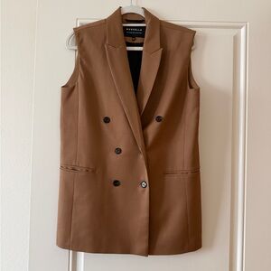 Marcella NYC Oversized Tan Double-Breasted Vest